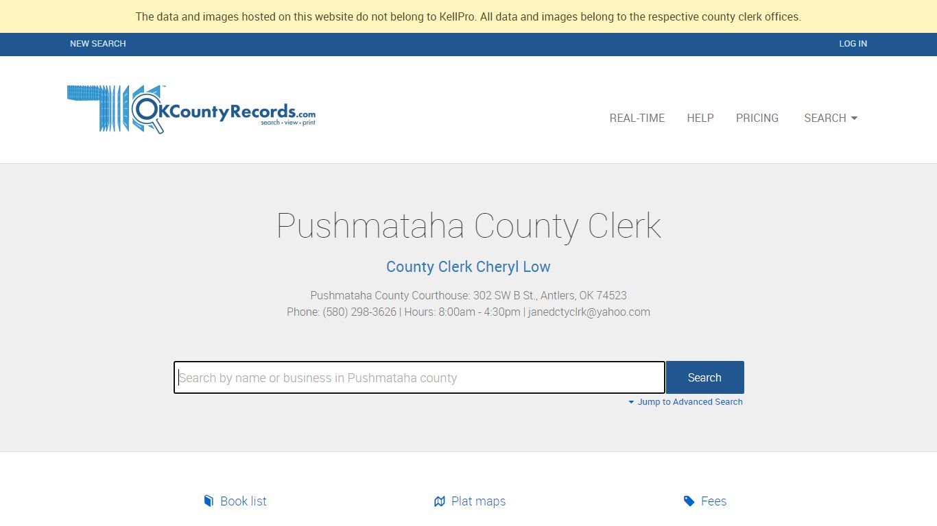 Pushmataha County - County Clerk Public Land Records for Oklahoma