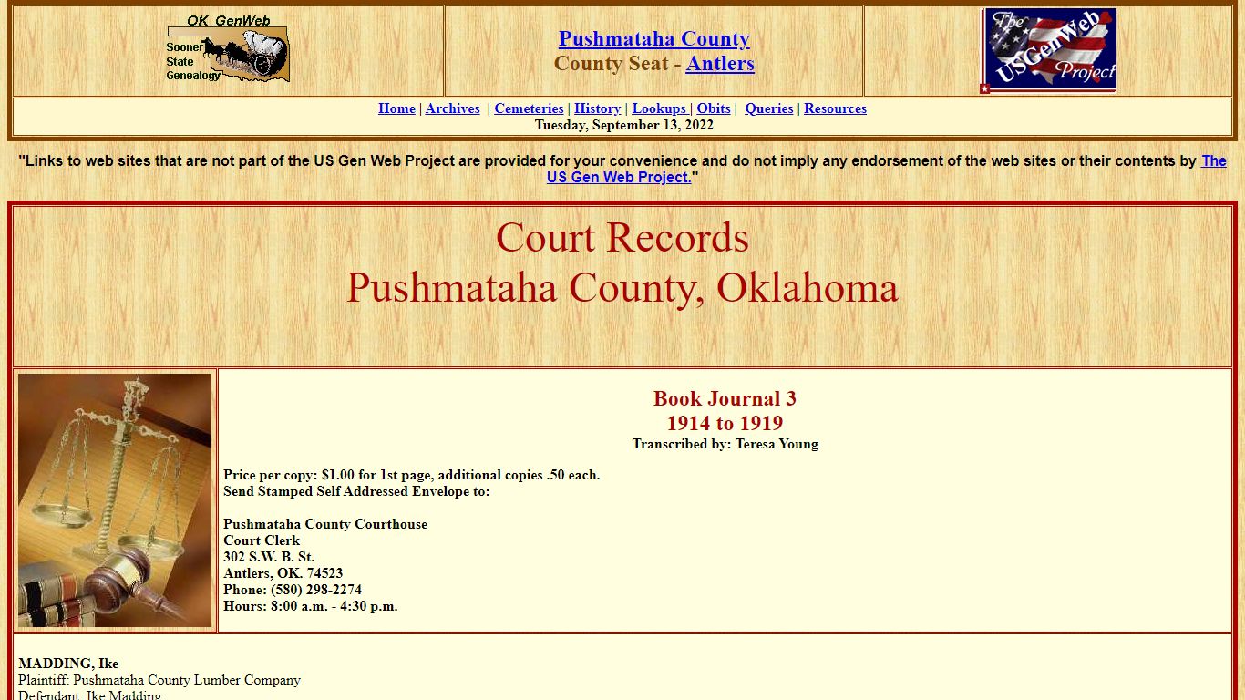 Pushmataha Court Records - OKGenWeb